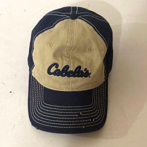Cabelas Adjustable Tan Blue Flex Fit Adjustable Cap Hat